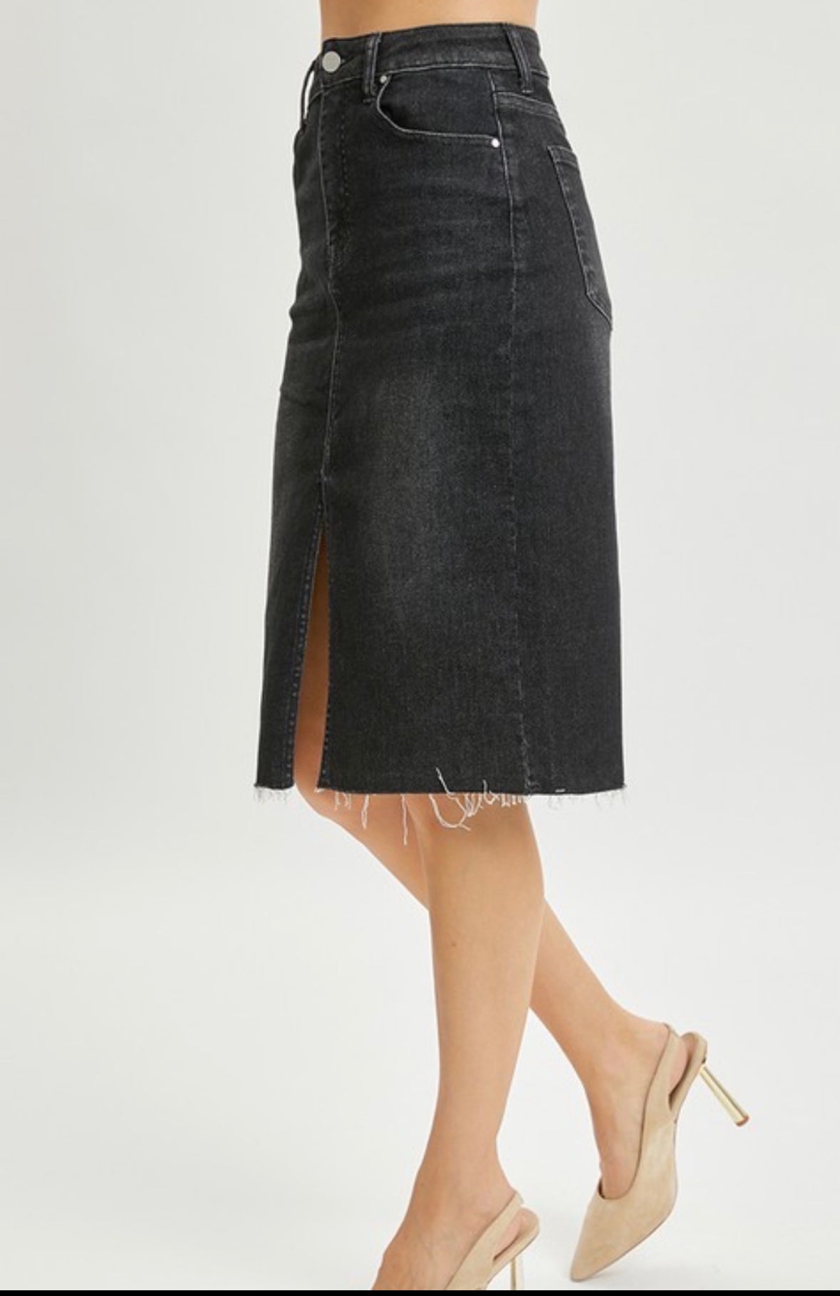 Charcoal Denim Skirt