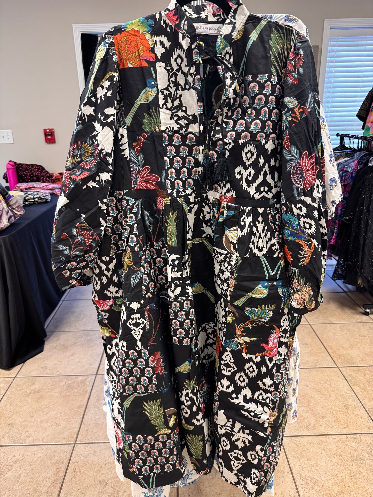 One size Black Patchwork dress