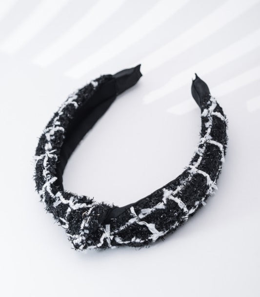 Tweed black headband