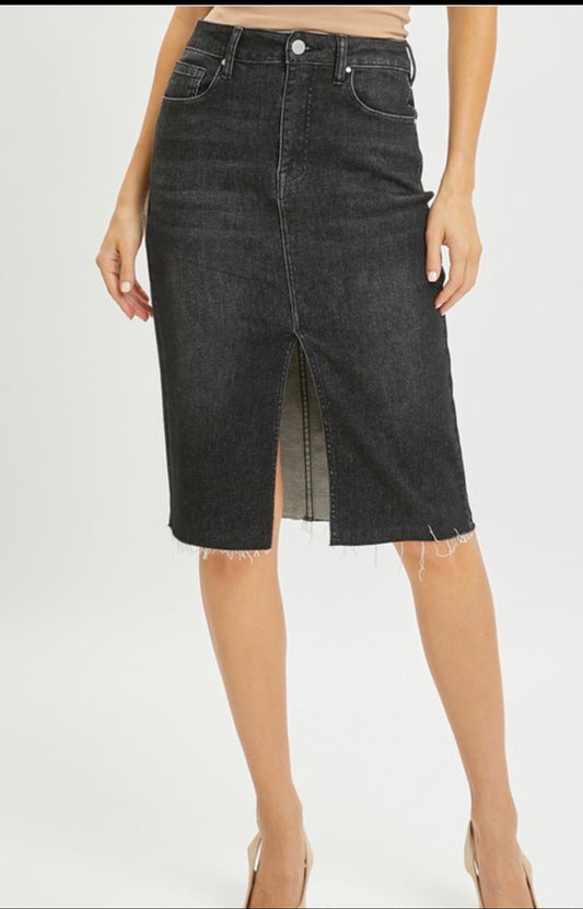 Charcoal Denim Skirt