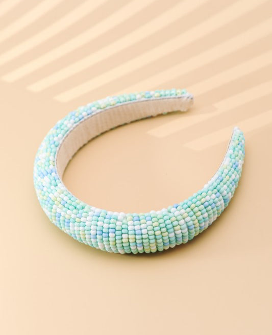 Blue beaded headband