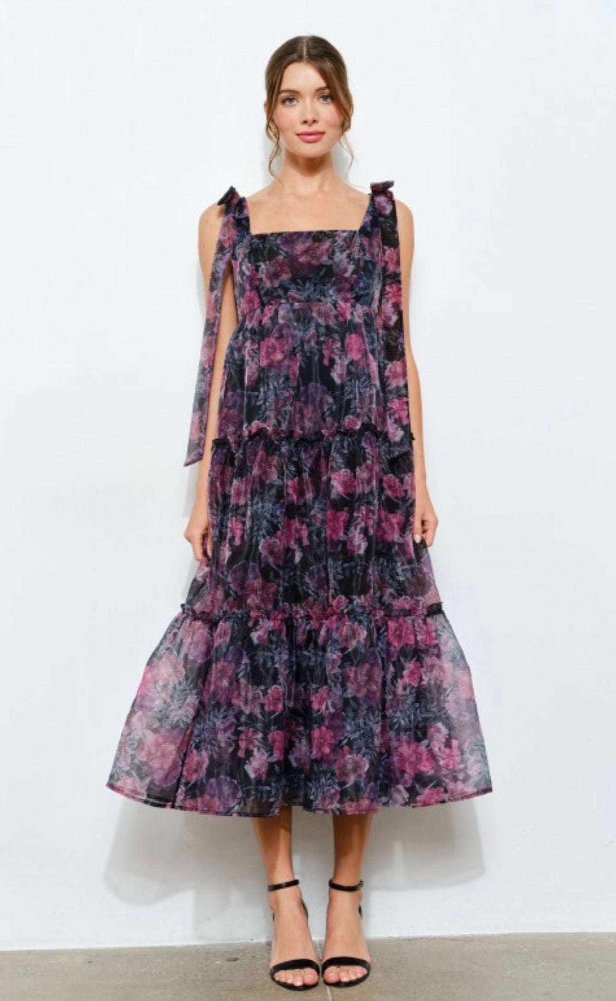 Organza Floral Bow Dress