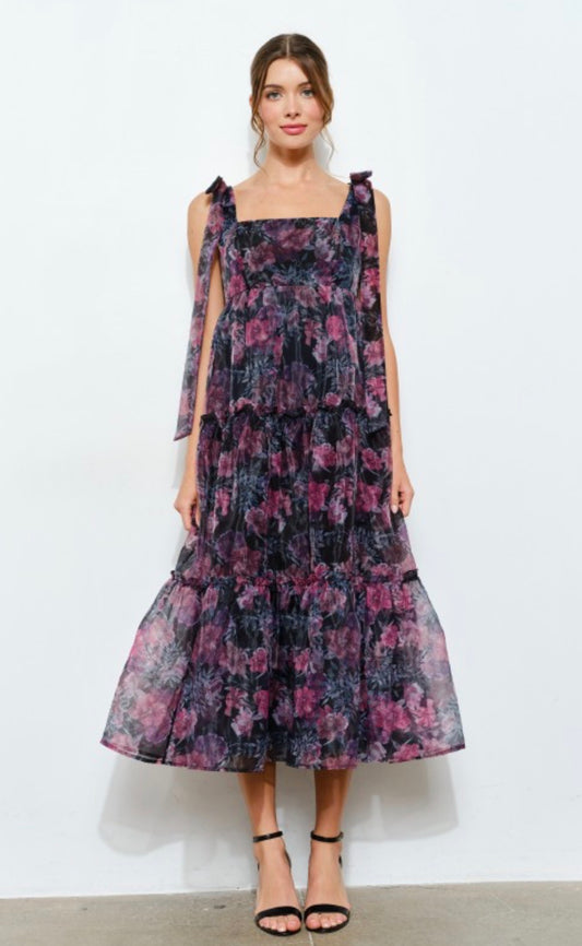 Organza Floral Bow Dress