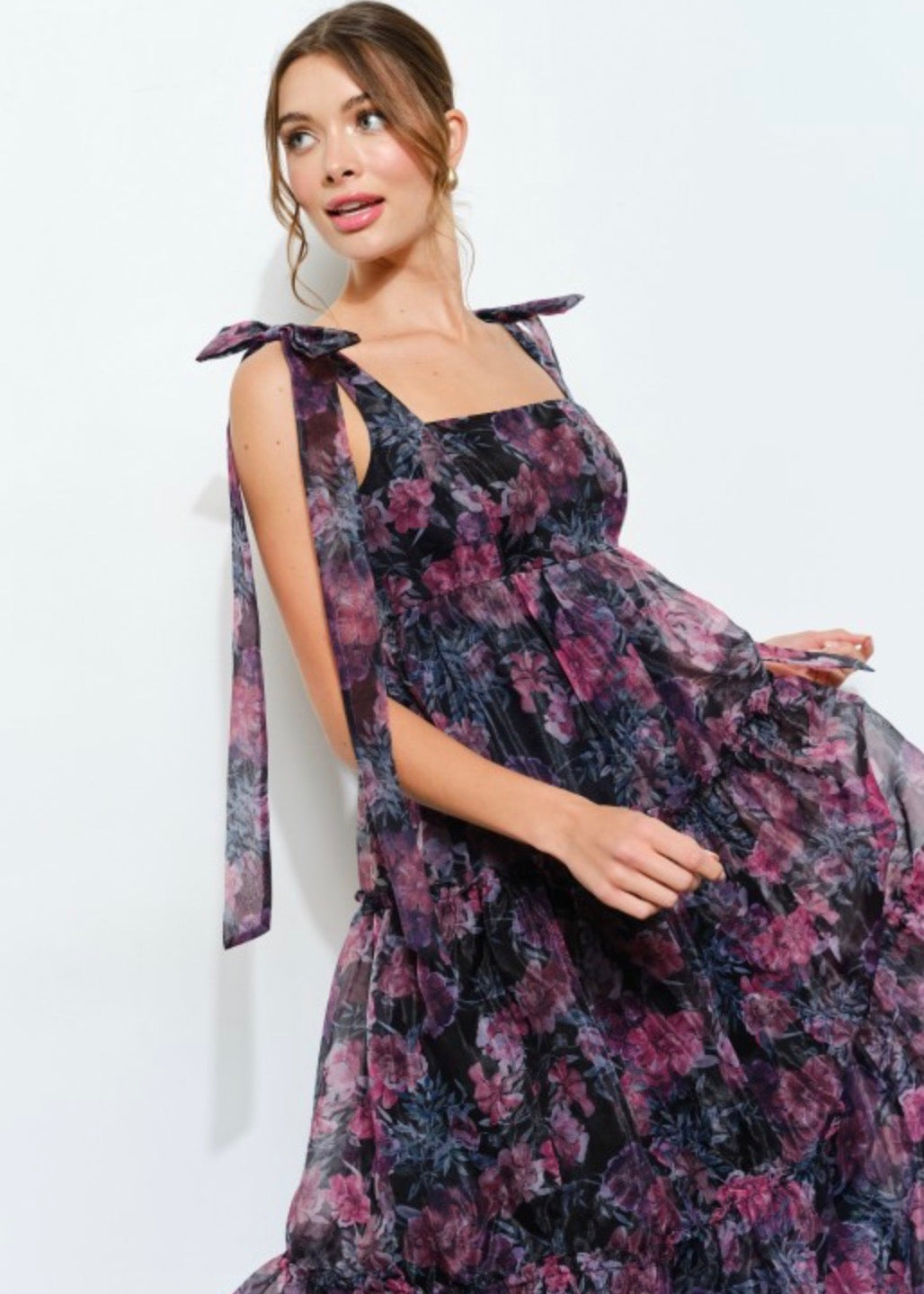 Organza Floral Bow Dress