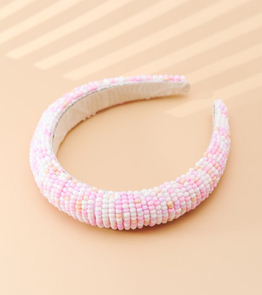 Pink beaded headband
