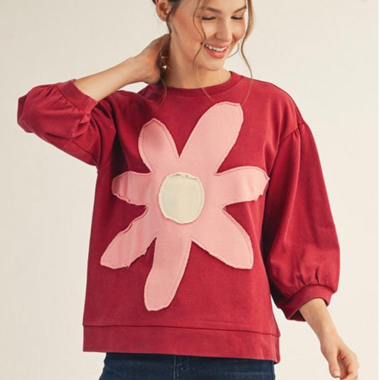 Floral Patched Sweatshirt