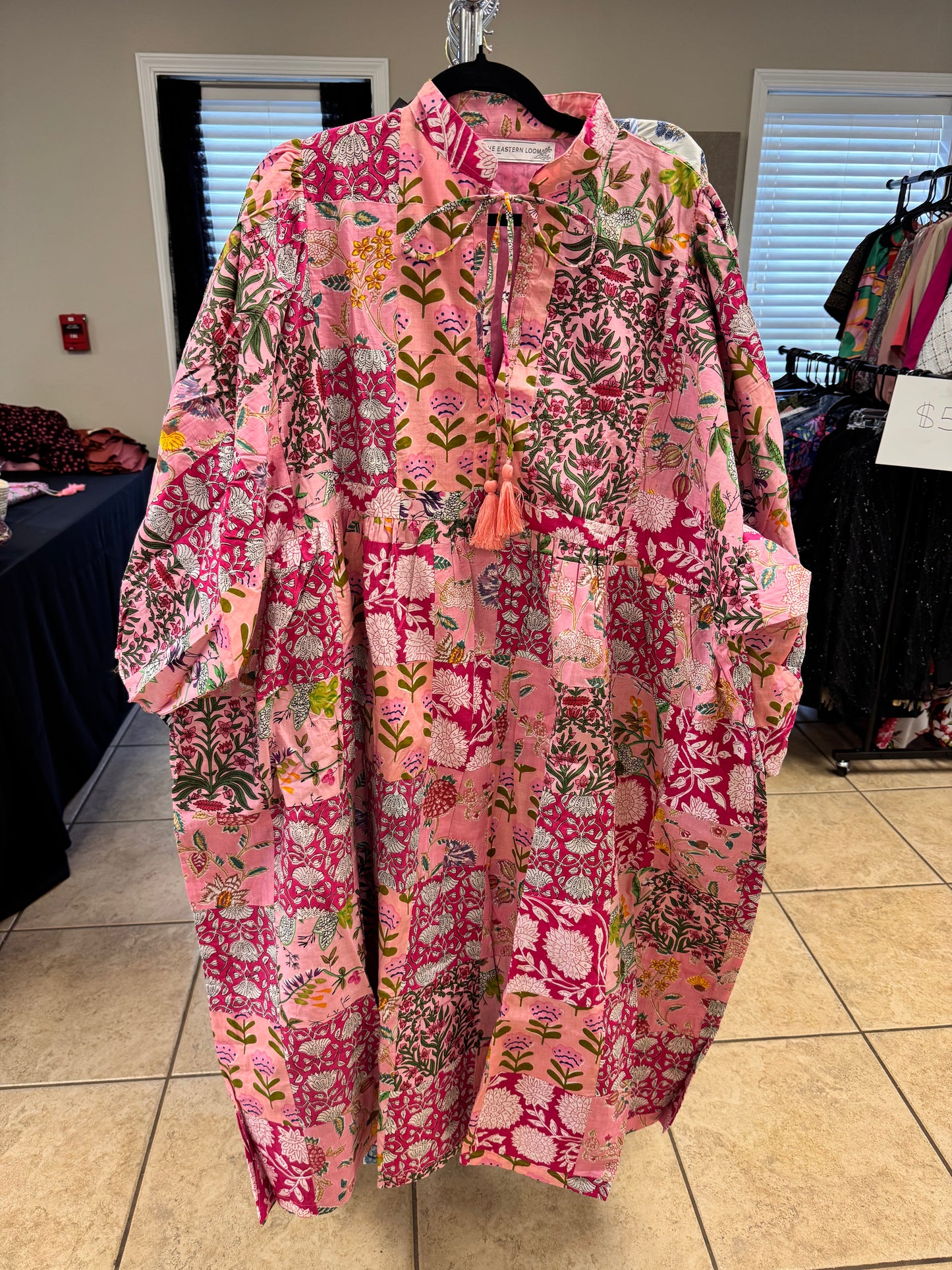 One size Patchwork pink dress